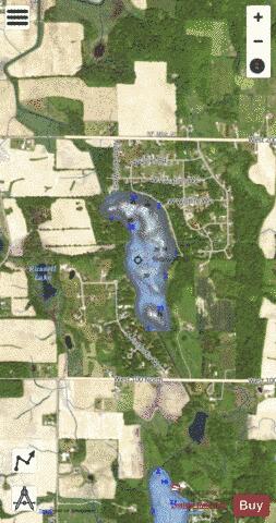 LowerLong Lake, Noble county depth contour Map - i-Boating App - Satellite