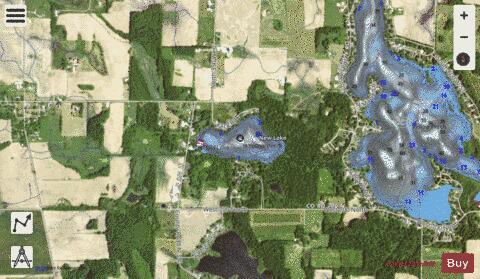 Old Lake, Whitley county depth contour Map - i-Boating App - Satellite