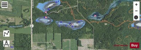 Rivir Lake depth contour Map - i-Boating App - Satellite