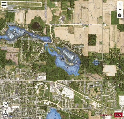 Round Lake, Noble county depth contour Map - i-Boating App - Satellite