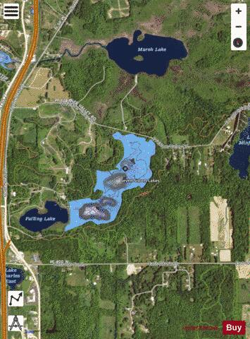 SevenSisters.Lake4 Lake, Steuben county depth contour Map - i-Boating App - Satellite