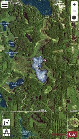 Spear Lake, Kosciusko county depth contour Map - i-Boating App - Satellite