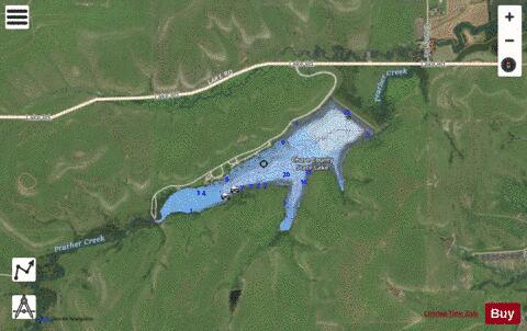Chase County State Lake depth contour Map - i-Boating App - Satellite