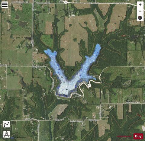 State Lake depth contour Map - i-Boating App - Satellite