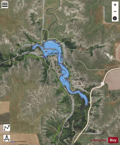 Lake Scott State Park, Scott depth contour Map - i-Boating App - Satellite