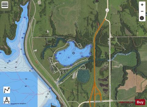 Melvern River Pond, Osage depth contour Map - i-Boating App - Satellite