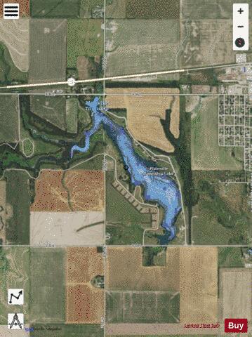 Plainville Township Lake, Rooks depth contour Map - i-Boating App - Satellite