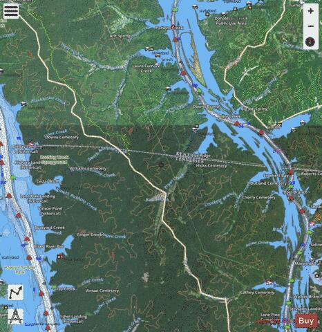Cumberland River section 11_523_799 depth contour Map - i-Boating App - Satellite