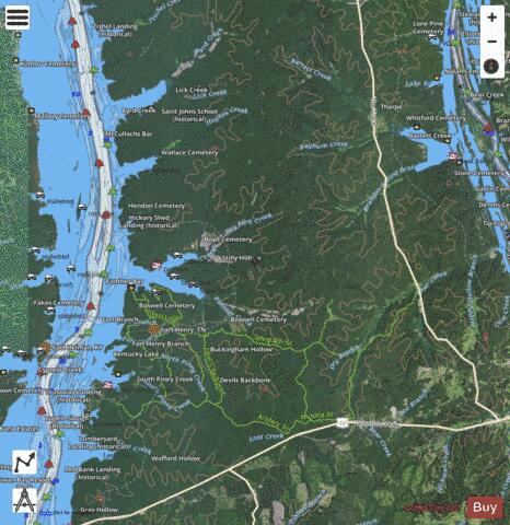 Cumberland River section 11_523_800 depth contour Map - i-Boating App - Satellite