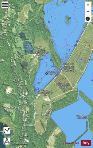 Burrage Pond - Lower Reservoir depth contour Map - i-Boating App - Satellite