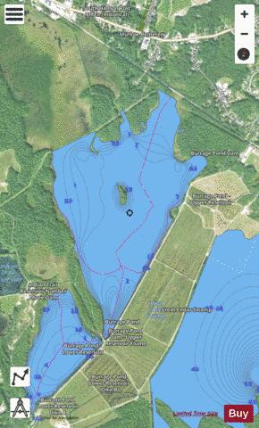 Burrage Pond - Upper Reservoir depth contour Map - i-Boating App - Satellite