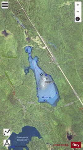 Ashley Lake depth contour Map - i-Boating App - Satellite