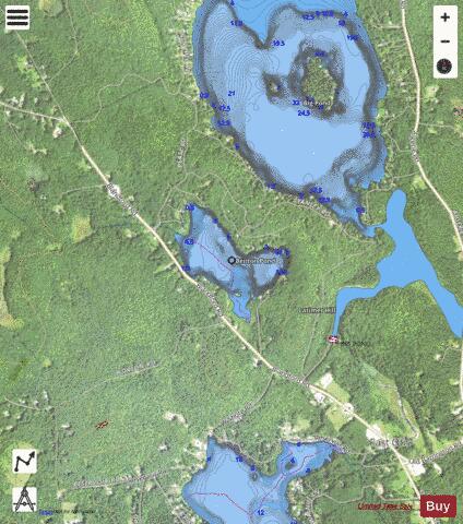 Benton Pond depth contour Map - i-Boating App - Satellite