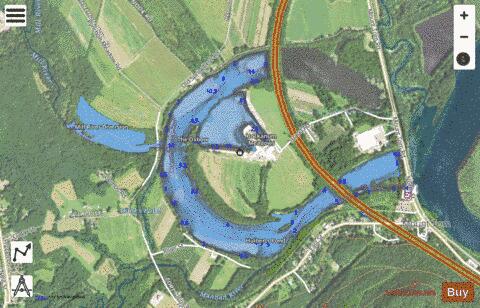 Hulberts Pond depth contour Map - i-Boating App - Satellite