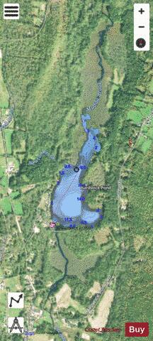 Hardwick Pond depth contour Map - i-Boating App - Satellite