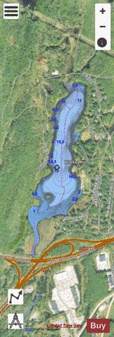 Walker Pond depth contour Map - i-Boating App - Satellite