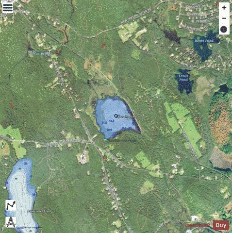 Moosehorn Pond depth contour Map - i-Boating App - Satellite