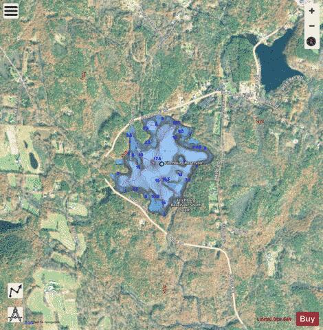 Fitchburg Reservoir depth contour Map - i-Boating App - Satellite