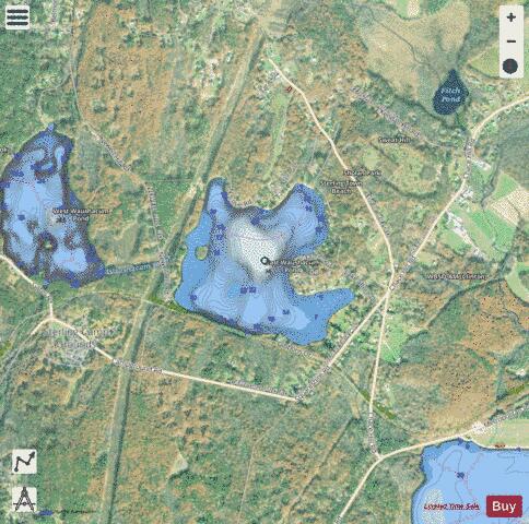 East Waushacum Pond depth contour Map - i-Boating App - Satellite