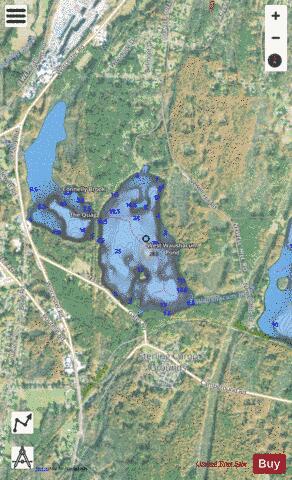West Waushacum Pond depth contour Map - i-Boating App - Satellite