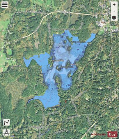 Bare Hill Pond depth contour Map - i-Boating App - Satellite