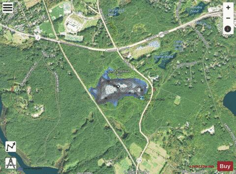 Walden Pond depth contour Map - i-Boating App - Satellite