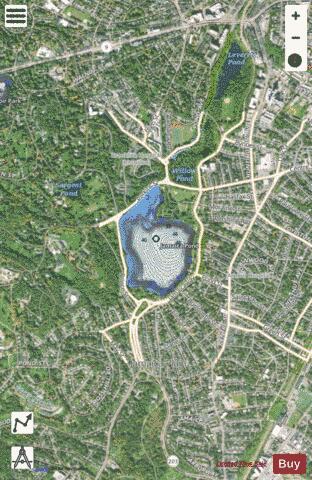 Jamaica Pond depth contour Map - i-Boating App - Satellite