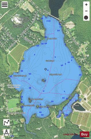Snipatuit Pond depth contour Map - i-Boating App - Satellite