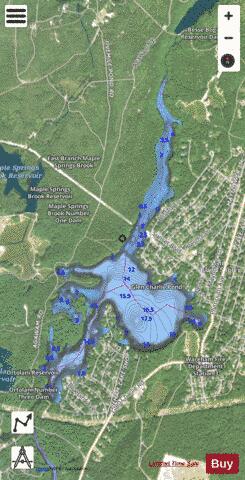 Glen Charlie Pond depth contour Map - i-Boating App - Satellite