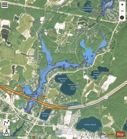 Mill Pond depth contour Map - i-Boating App - Satellite