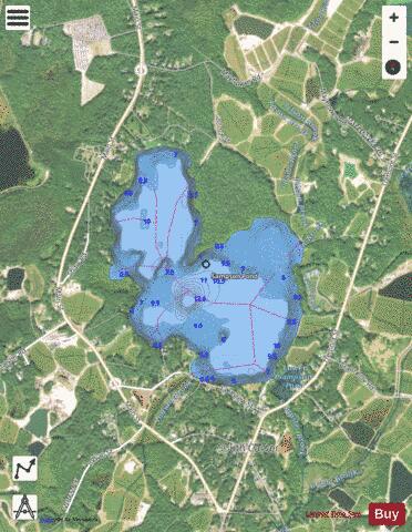 Sampson Pond depth contour Map - i-Boating App - Satellite
