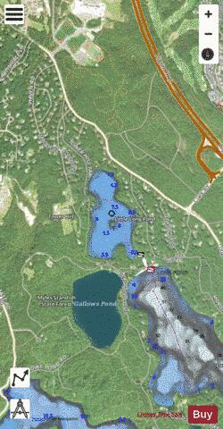 Little Long Pond depth contour Map - i-Boating App - Satellite