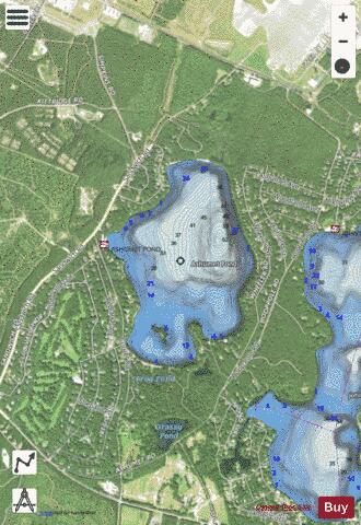 Ashumet Pond depth contour Map - i-Boating App - Satellite