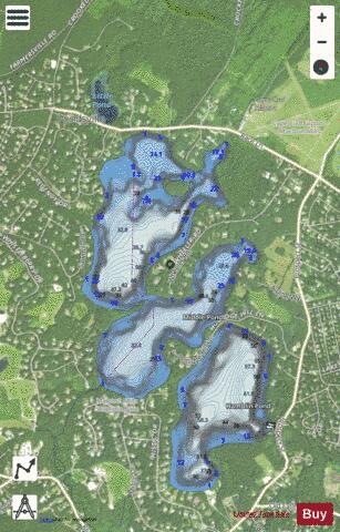 Mystic Lake depth contour Map - i-Boating App - Satellite