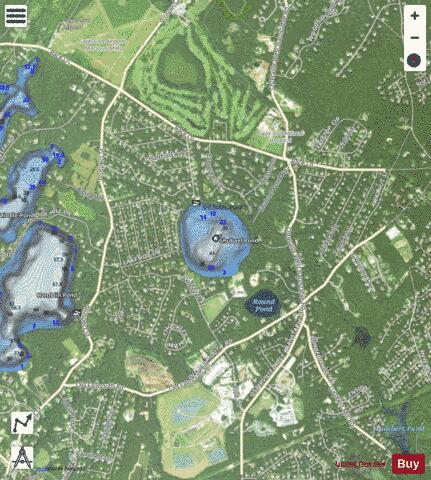 Shubael Pond depth contour Map - i-Boating App - Satellite