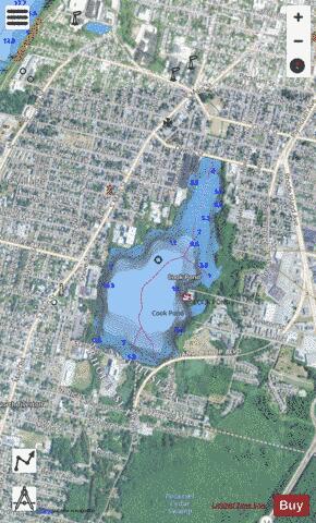Cook Pond depth contour Map - i-Boating App - Satellite