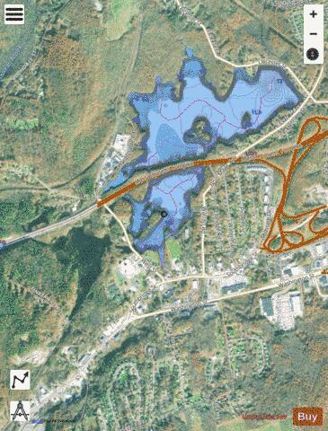 Auburn / Webster Elk Lodge Lake depth contour Map - i-Boating App - Satellite