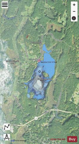 Baddacook Pond depth contour Map - i-Boating App - Satellite