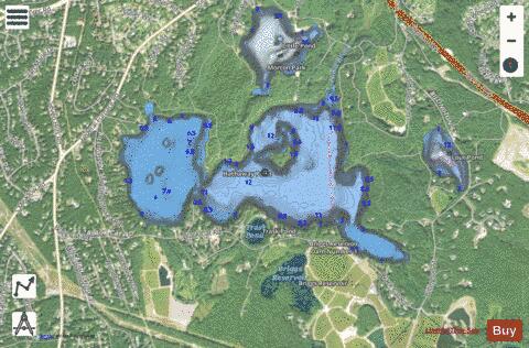 Billington Sea depth contour Map - i-Boating App - Satellite