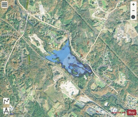 Crocker Pond depth contour Map - i-Boating App - Satellite