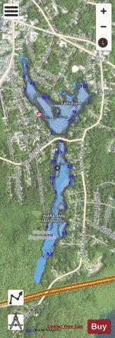 Falls Pond depth contour Map - i-Boating App - Satellite