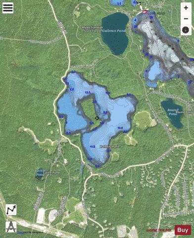 Halfway Pond depth contour Map - i-Boating App - Satellite