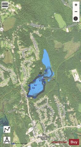 Moulton Pond depth contour Map - i-Boating App - Satellite