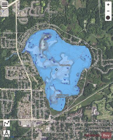 Lansing Lake depth contour Map - i-Boating App - Satellite