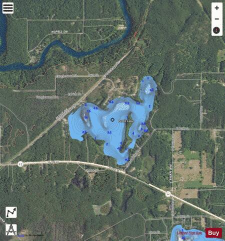 Pettit Lake depth contour Map - i-Boating App - Satellite