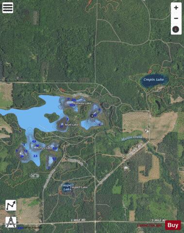 Rollaway Lake depth contour Map - i-Boating App - Satellite