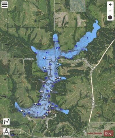 Harrison County Lake depth contour Map - i-Boating App - Satellite