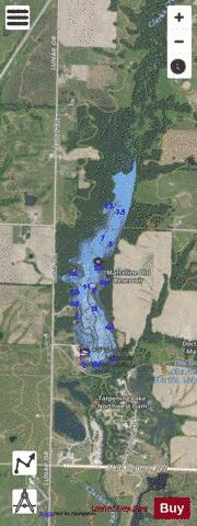 Marceline Old Reservoir depth contour Map - i-Boating App - Satellite