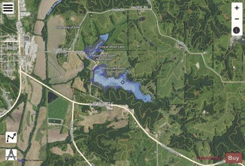 Number 41 Lake (Milan Golf Course Lake) depth contour Map - i-Boating App - Satellite