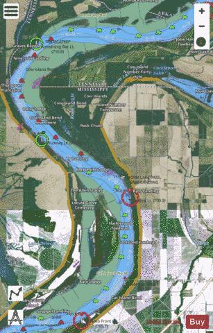 Lower Mississippi River section 11_510_811 depth contour Map - i-Boating App - Satellite